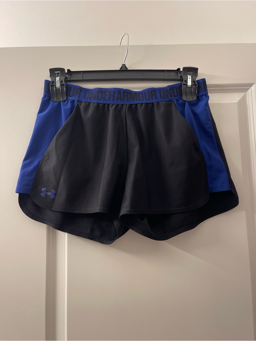 LG Women's Black and Royal Blue Athletic Shorts
